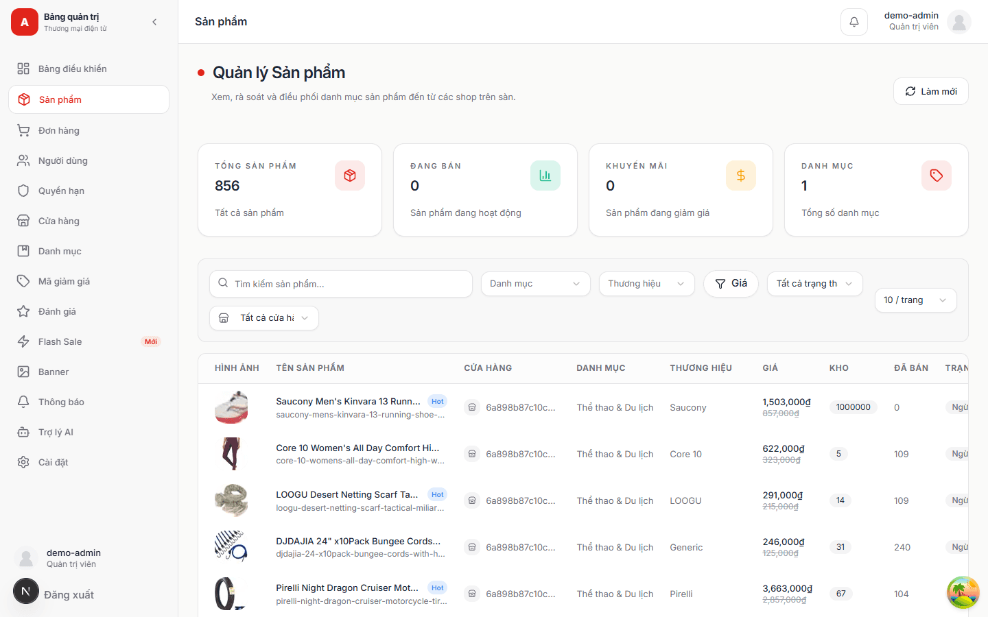 Admin — catalogue management
