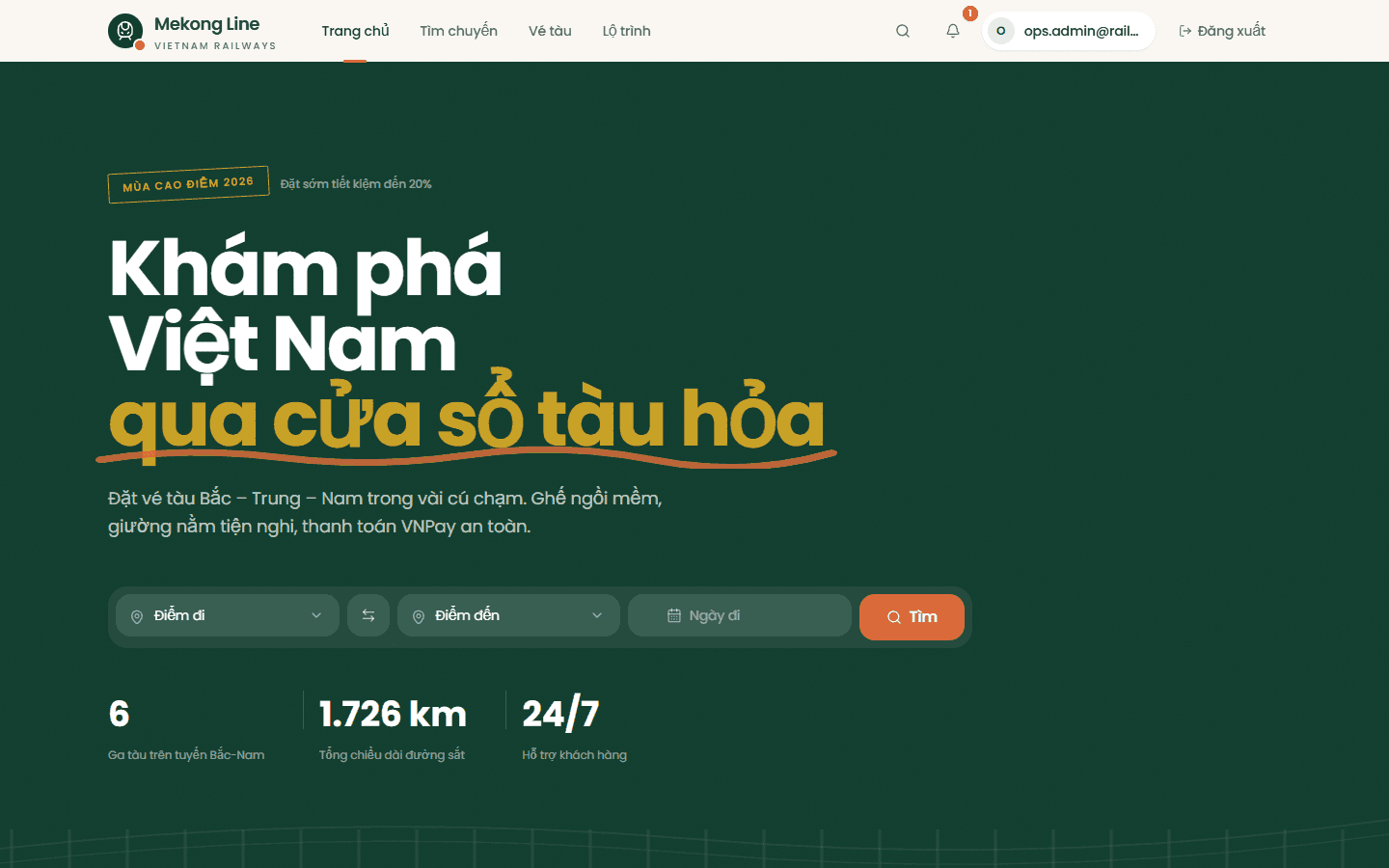 Mekong Line — Railway Ticketing Platform